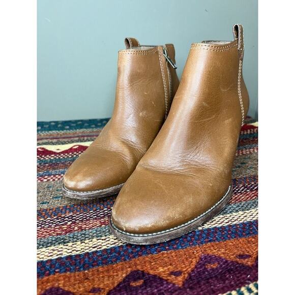 Madewell The Brown Billie Boot Leather Heeled Bootie Size 7.5 - Picture 2 of 8